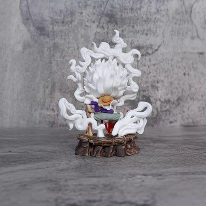 New 15.5cm One Piece Luffy Gear 5 Nika Figure PVC Fruit Awakening Hammer Pose Statue Model Desktop Decor Fans Collect Gift