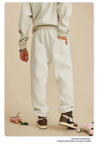 ZODF 2025 Autumn Winter Men’s Washed Fleece Sweatpants 355gsm Loose Retro Joggers Streetwear HY0653