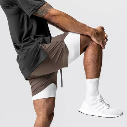 Summer Fashion Men Gym Shorts Demon Slayer Anime Quick Dry Double-layer Sports Pants Streetwear Sportswear Fitness Beach Pants