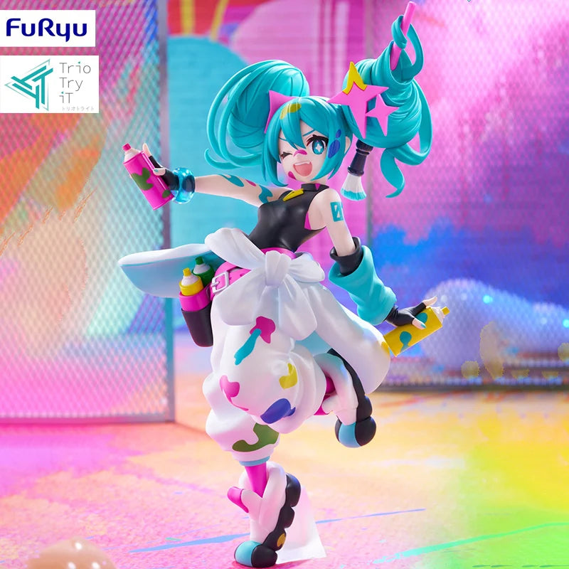 FuRyu Hatsune Miku Painting Girl Ver. 19CM PVC Model