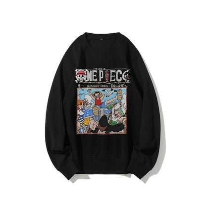 Unisex Anime One Piece Sweatshirt Casual Streetwear Men Women Pullover Hoodie Graphic Sweater Long Sleeves Top Autumn Trendy
