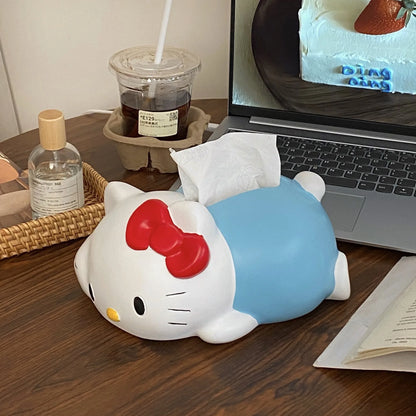 New Sanrio Hello Kitty Tissue Box Cute Party Paper Drawing Box Creative Design Napkin Storage Box