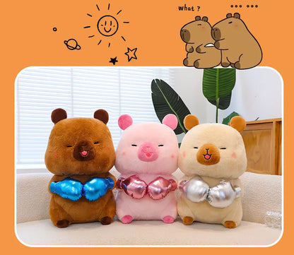 Plush Capybara Boxing Toy Stuffed Animal Cute Cuddly Pillow Decor for Kids Birthday Xmas Gift Wholesale Plush Toy Stuffed Animal