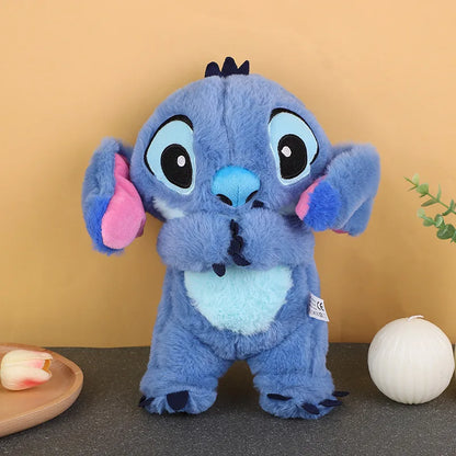 New Lilo&Stitch Plush Doll Breath Child Peluche Kawaii Soothes Toy Anime Baby Music Light Sleep Toys Pink Stitch Kid Gifts
