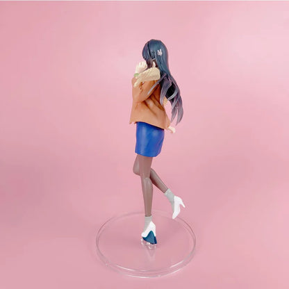 22cm Mai Sakurajima Does Not See The Bunny Girl's Ancestors Figure Winter Clothes Sakurajima Mai PVC Action Figure Model Toys