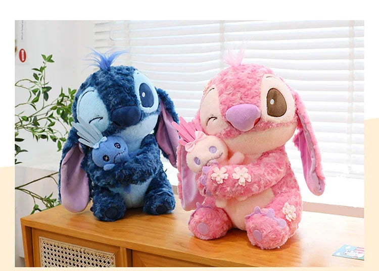 30/85cm Lilo and Stitch Disney Plush Toys Pink Kawaii Scrump Anime Cartoon Plushie Sakura Stich Dolls Soft Stuffed Gift for Kids