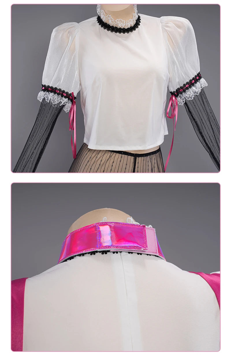 IN STOCK UWOWO Draculauraa Cosplay Costume Pink Suit Vampiree Female Little Devil Cosplay With Cape Hat Halloween Costumes Top