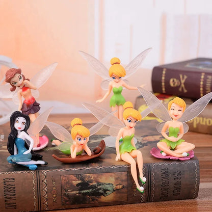 6pcs/set Anime Tinkerbell Fairy Tales Girls Tinker Bell PVC Action Figures Toys