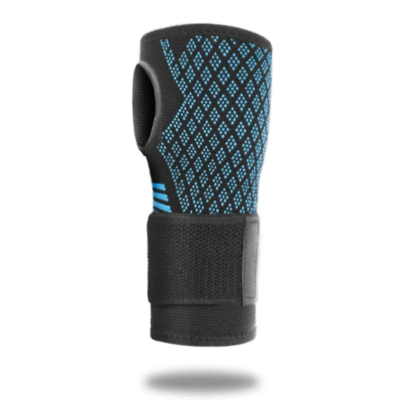 Adjustable 1pc Palm Guard Strap Wrist Protector Knitted Nylon Breathable Fitness Sports Gloves - GL046-LIGHT BLUE / S