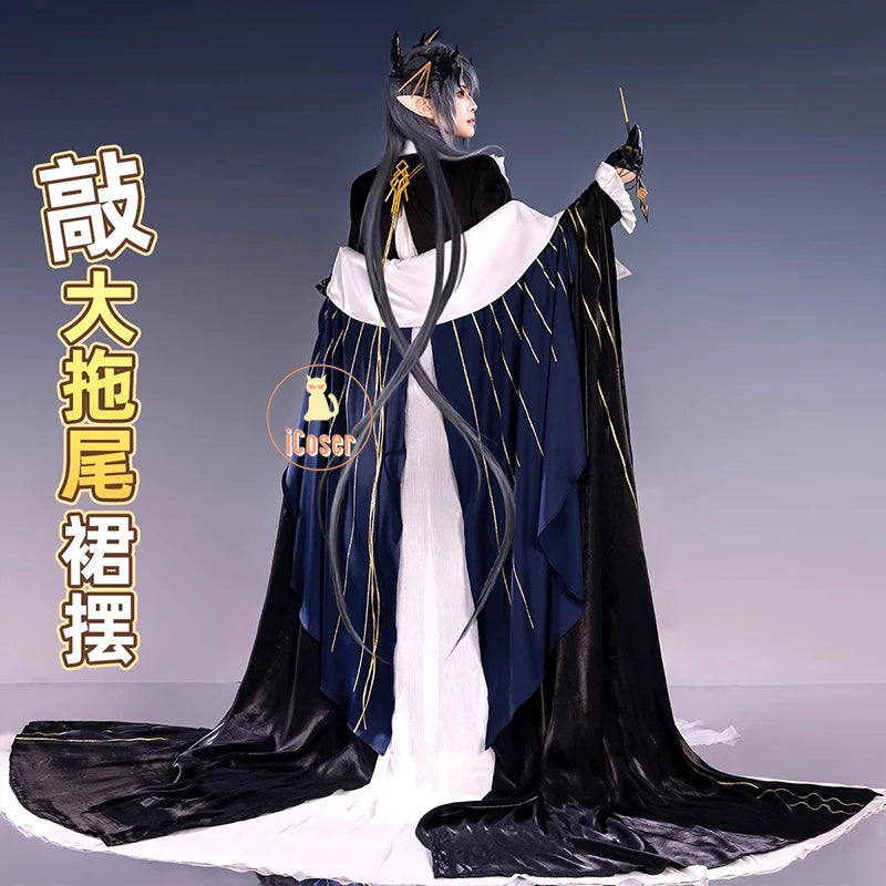Arknights Aefanyl Logos Cosplay Costume Wig Uniform Earrings Radiant Serenity Ambience Synesthesia Halloween Party for Women Men