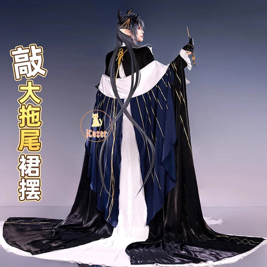 Arknights Aefanyl Logos Cosplay Costume Wig Uniform Earrings Radiant Serenity Ambience Synesthesia Halloween Party for Women Men