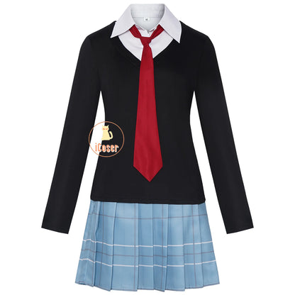 iCoser Anime My Dress-Up Darling Marin Kitagawa Cosplay Costume Blue Skirt Suit School Uniform Season 2 Halloween for Women Girl