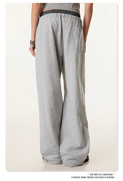 ZODF New 2025 Spring Men 280gsm Straight Pants Unisex Casual High Street Double Waist Sport Trousers Brand Streetwear HY1004