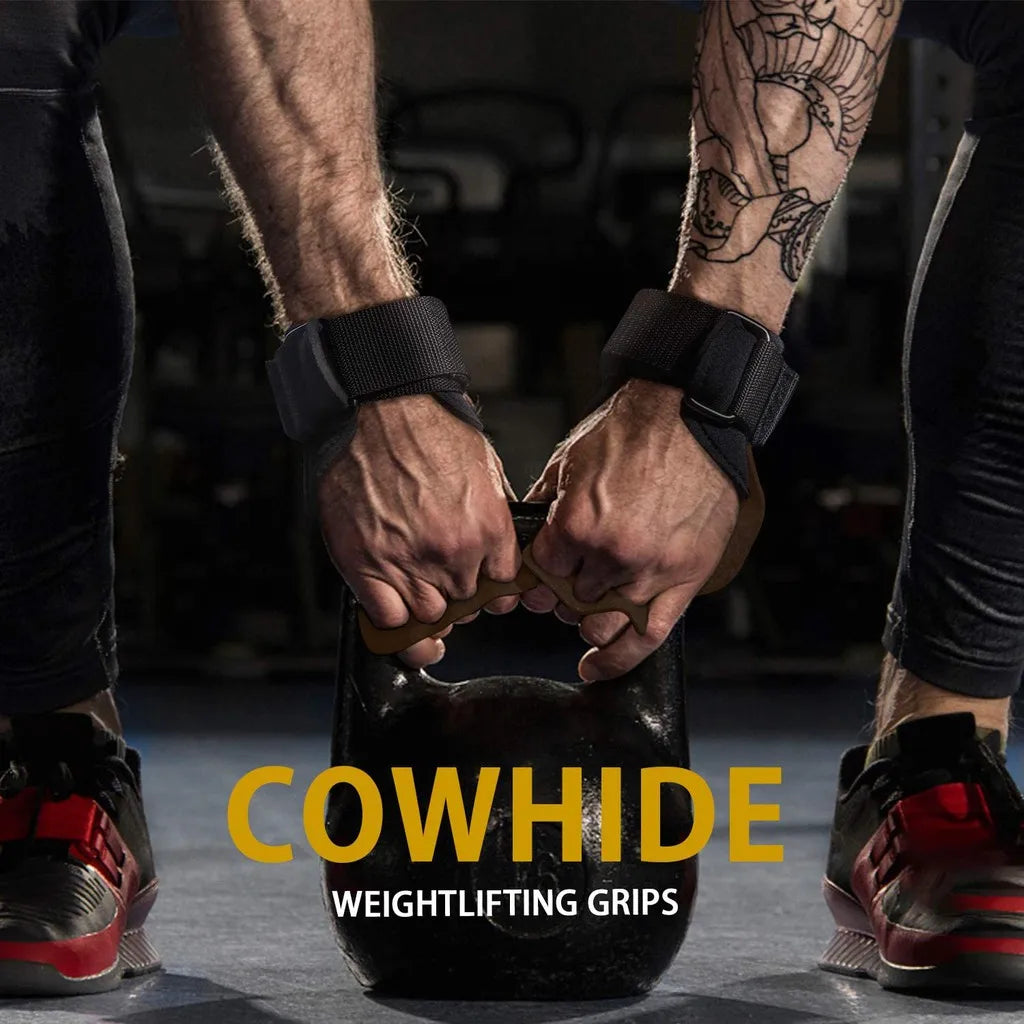 Codex Cowhide Gym Gloves Grips for Weightlifting Pull-Ups Kettlebell Training and Gymnastics Hand Protection