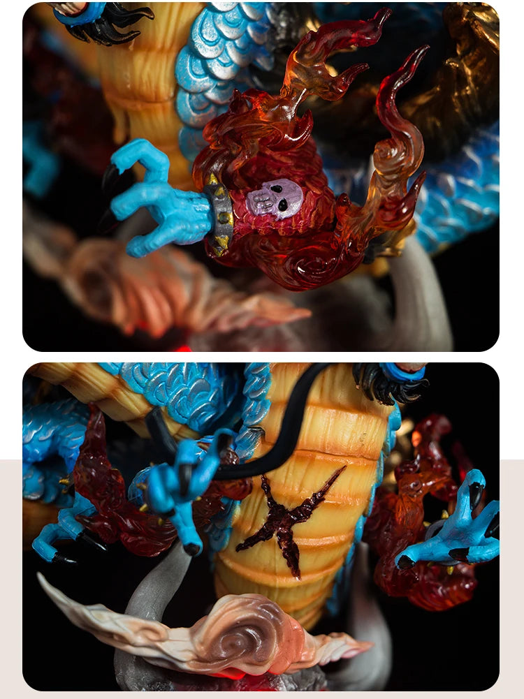 22cm One Piece Anime Figure GK Kaido Dragon Form Four Emperors With Lamp PVC Action Figure Model Dolls Antistress Toy For Gift