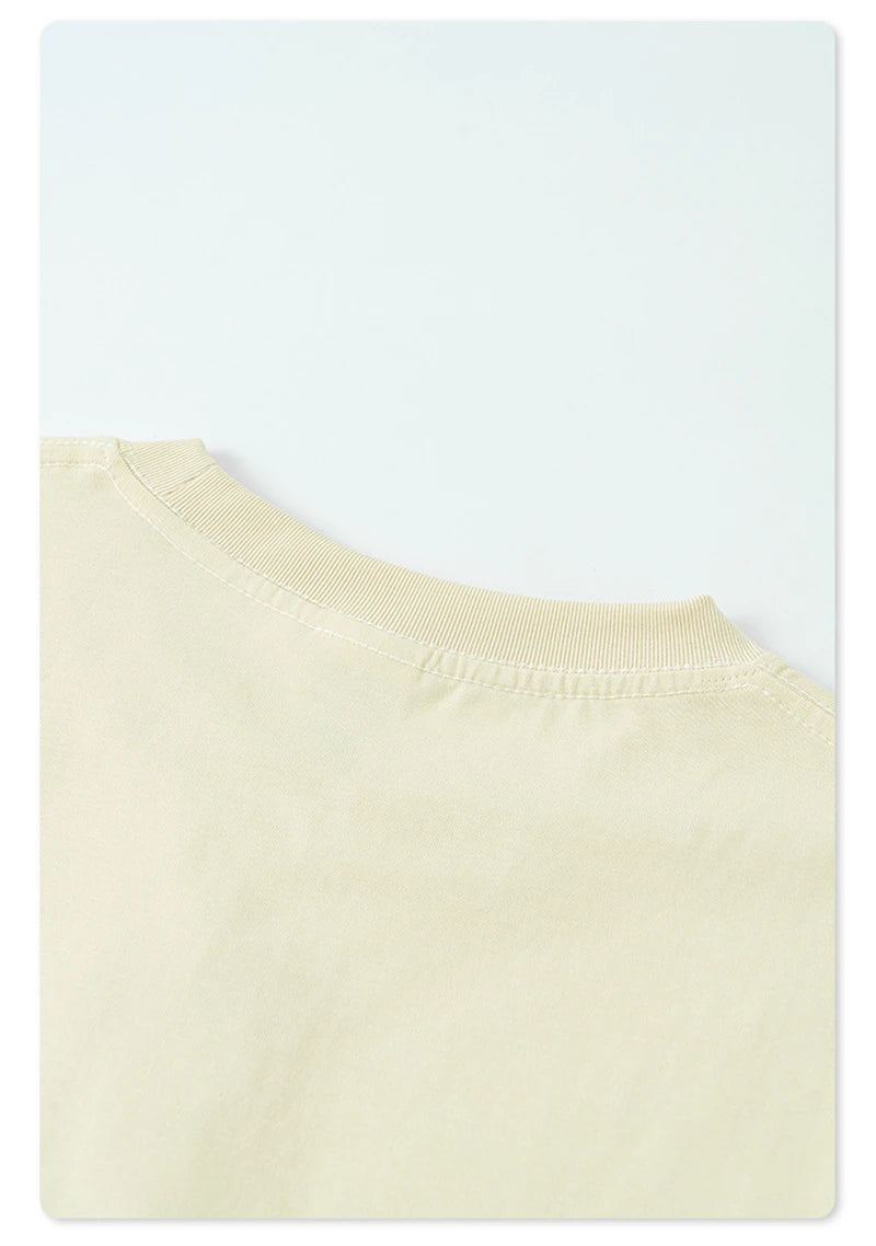 ZODF New 2025 Spring Summer 235gsm Solid Cotton T-Shirts For Men Women Unisex Loose Basic T Shirt Tees Brand Tops HY0970