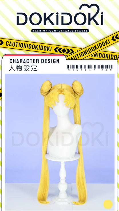 IN STOCK Chibii Usaa Tsukinoo Usagii Kinoo Makotoo Kaiouu Michiruu Wig Anime DokiDoki Cute Ponytail Hair Free Cap