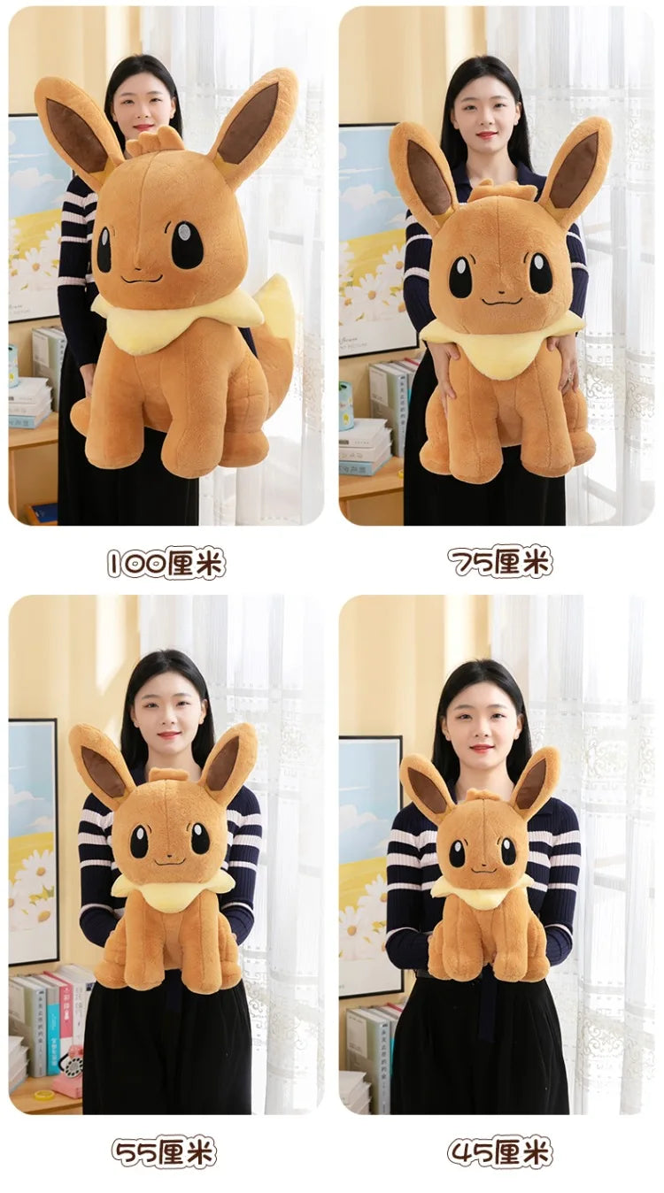 45/55/75CM Big Size Pokemon Eevee Plushies Kawaii Cartoon Anime Plush Soft Pillow Doll Stuffed Plushies Ornament Children's Gift
