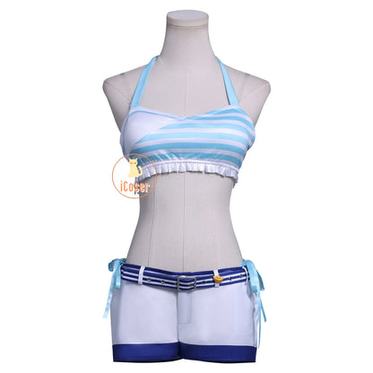 VTuber Sameko Saba Cosplay Costume Wig Dress Outfit Ears Headwear Uniform Festival Halloween Party for Women Girls Carnival Prop