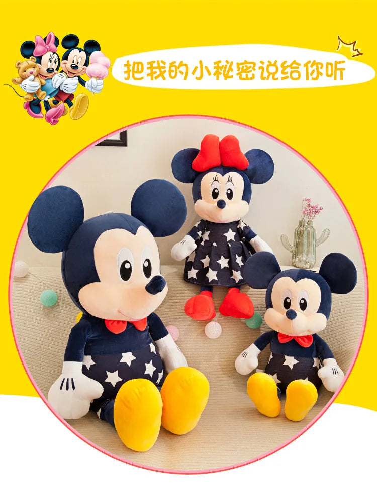Disney 95cm Plush Star Mickey Minnie Toy Large Couple Mickey Mouse Pillow Kids Stuffed Doll Birthday Xmas Gift for Children
