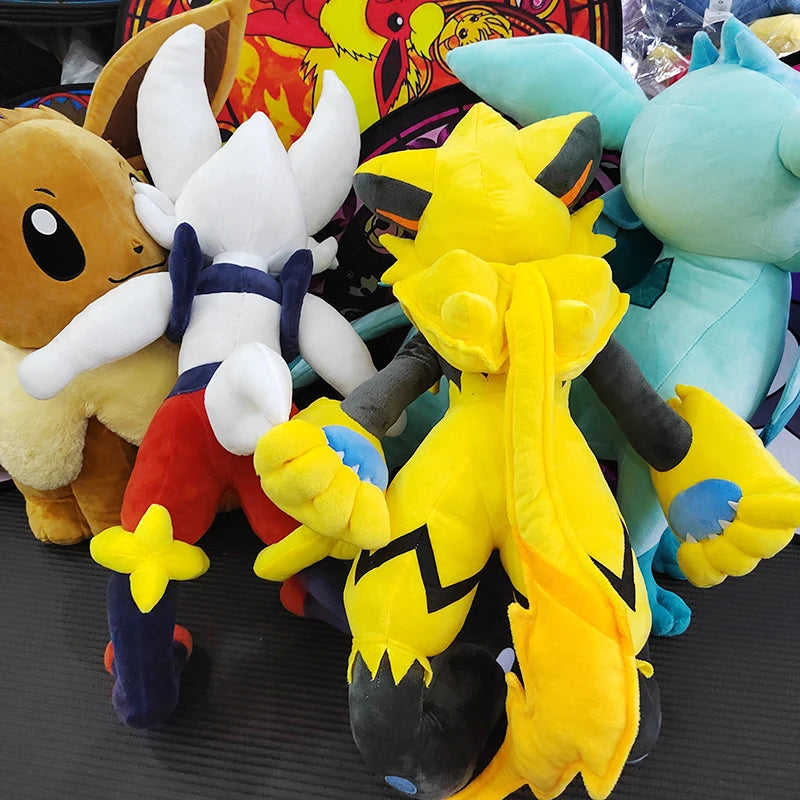 70cm Pokemon Lucario Large Plush Toys Greninja Zeraora Cinderace Glaceon Stuffed Giant Pokémon Eevee Anime Kids Christmas Gift