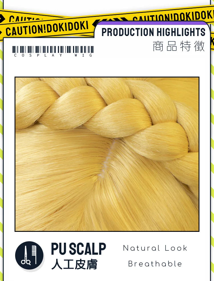 IN STOCK Princess Wig Game Cosplay DokiDoki Wig Women Cartoon Long Short Yellow Linkk Princess Cosplay Hair Free Cap Wig