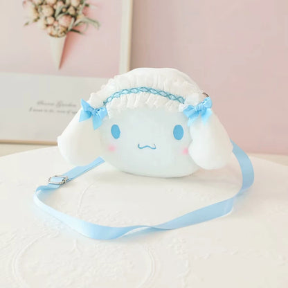 Sanrio Cartoon Anime Hello Kitty My Melody Cosmetic Bag Coin Purse Cute Kuromi Cinnamoroll Plush Bag Gifts For Girl