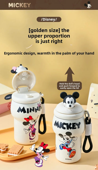 Anime Figure Stitch Coffee Mug Student Thermos Mug 350ml Thermos Cup Mickey Nick Judy Thermal Water Bottle Vacuum Flasks Gift