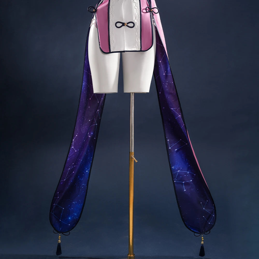 Anime Date A Live Mukuro Hoshimiya Cosplay Costume Dress Spirit Form Outfit Lilac White Astral Qipao Halloween for Women Girls