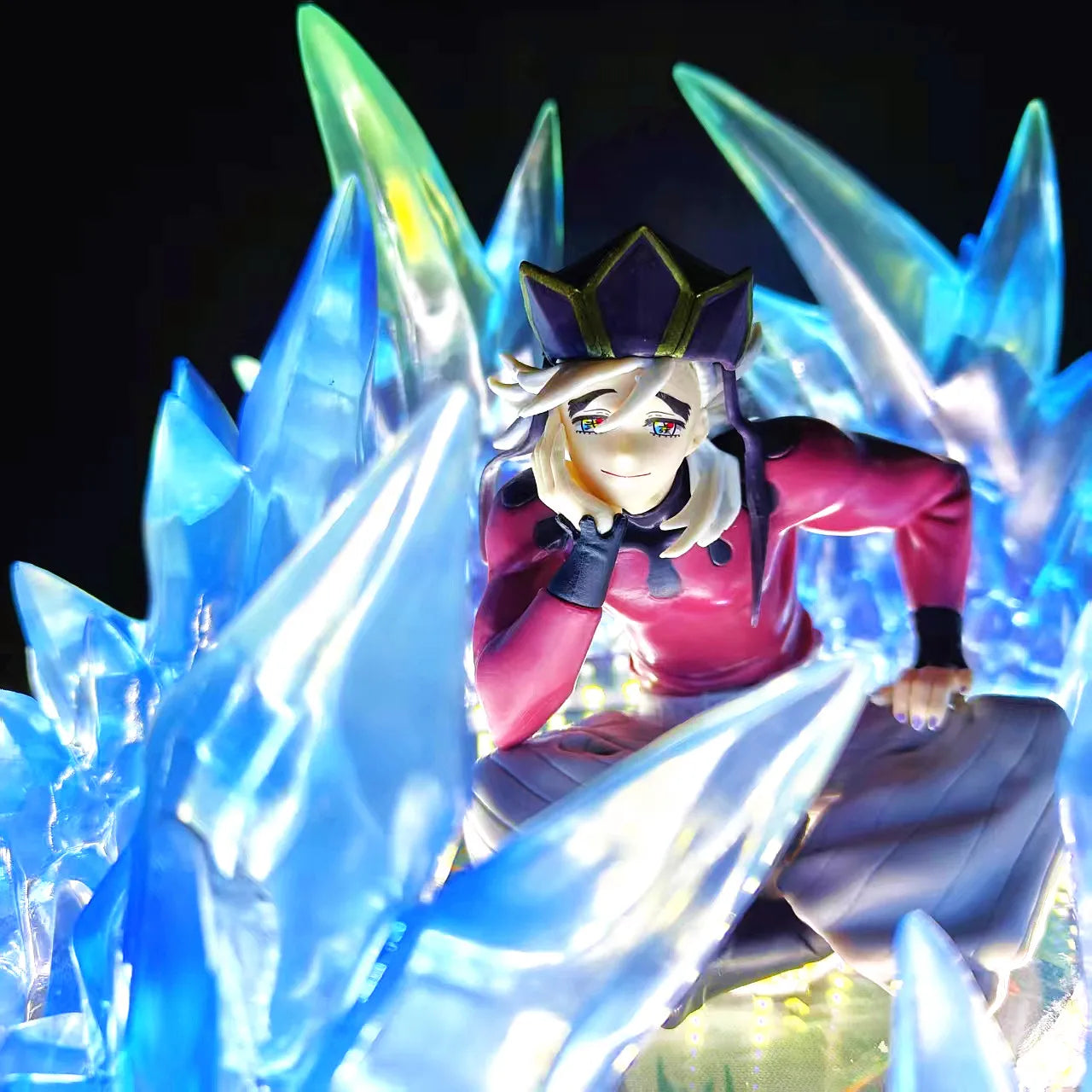 Demon Slayer Anime Doma Frozen Techniques DIY Led Effect Action Figure Kimetsu no Yaiba Domua Infinity Castle Figurine Toy Model