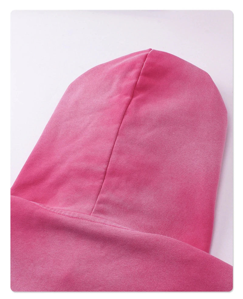 ZODF New Autumn Winter Men Monkey Washed Hoodies Unisex Disstressed Ripped Heavyweight Knitted 450gsm Hooded Pullovers HY0909