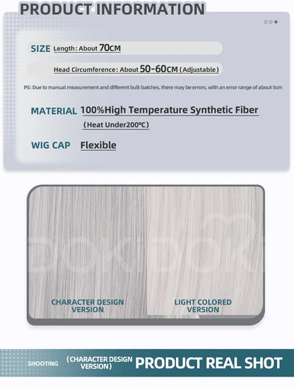 Firefly Wig Cosplay Game Honkai: Star Rail DokiDoki Women Silvery Blue Long Hair Firefly Cosplay Headdress Free Cap