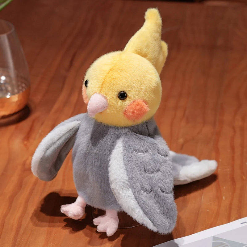 Kawaii Bird Hand Puppet Cute Parrot Cockatiel Budgie Soft Plush Toy Lovely Animal Plushies Parent-child Interactive Toys