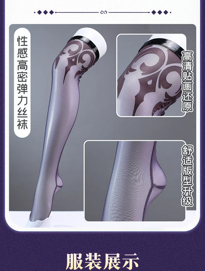 Honkai Star Rail Hysilens Cosplay Costume Wig Dress Earrings Headwear Rings Metal Accessories Halloween Party Women Girls iCoser