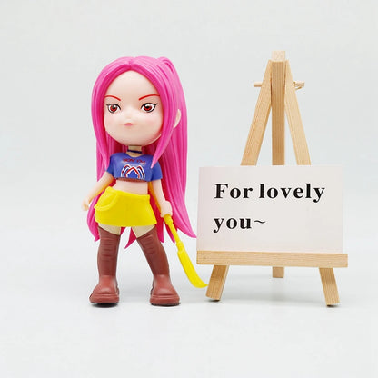 15.5cm KPop Demon Hunters Anime Figure Cartoon Cute Rumi Action Figure Kawaii Mira/Zoey Figurine PVC Collection Model Doll Toys