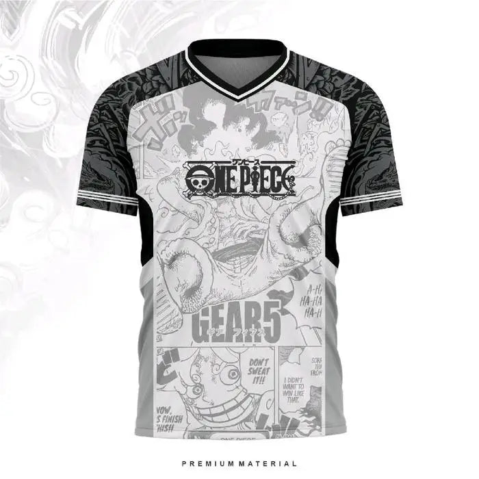 Jersey One Piece Monkey D. Luffy Gear 5 Anime Y2k Kpop Baseball Hockey Tshirt Fashion Streetwear Anime Daily Unisex Tops Tees