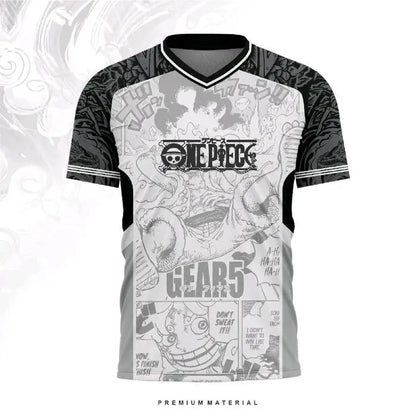 Jersey One Piece Monkey D. Luffy Gear 5 Anime Y2k Kpop Baseball Hockey Tshirt Fashion Streetwear Anime Daily Unisex Tops Tees