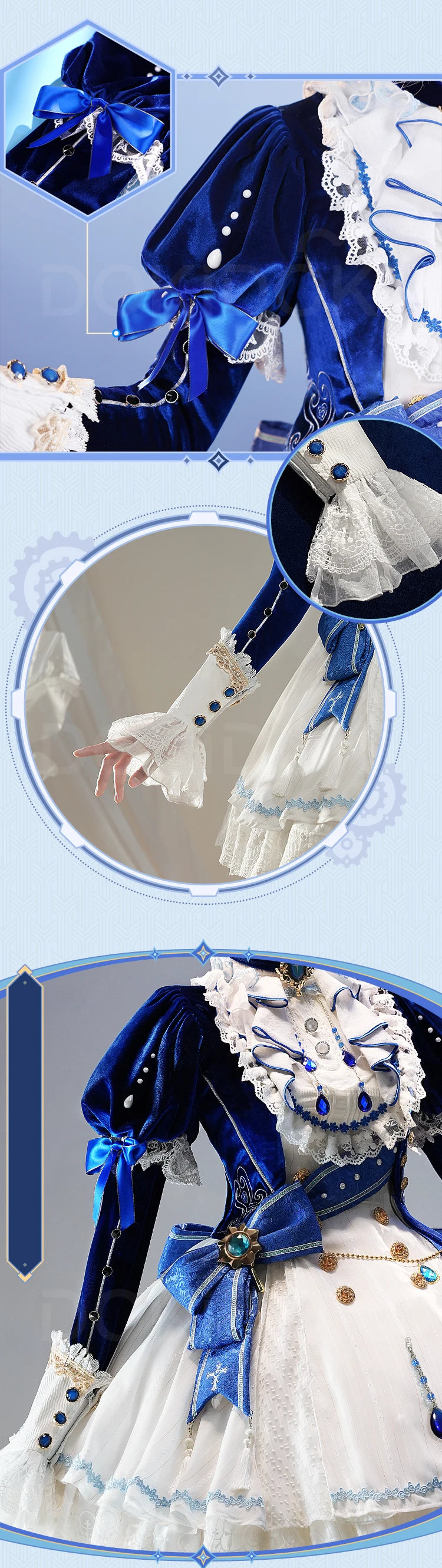 IN STOCK Focalors Furina Doujin Cosplay Costume Game Genshin Impact DokiDoki-SR Fontaine Hydro Focalors Women Waltz Dress Lolita