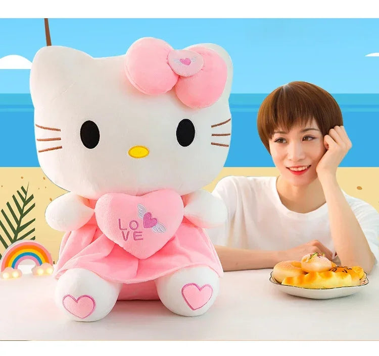 25-55cm Aoger Cute Hello Kitty Plush Stuffed Toys Cartoon Plushie Doll Soft Stuffed Pillow Toys For Children Birthday Xmas Gifts