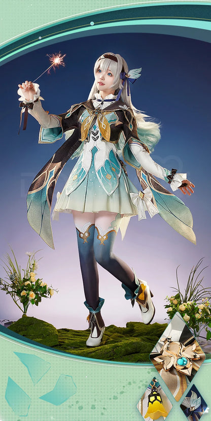 IN STOCK Firefly Cosplay Costume Game Honkai: Star Rail DokiDoki-SR HSR Female Cute Costume Outlet Firefly Cosplay Wig Halloween