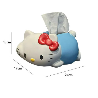 New Sanrio Hello Kitty Tissue Box Cute Party Paper Drawing Box Creative Design Napkin Storage Box