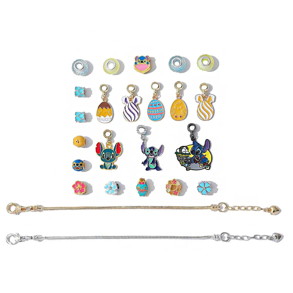 New Disney Stitch  24-Grid Christmas Countdown Calendar Blind Box - Alloy Bracelet Gift Set For Halloween & Xmas