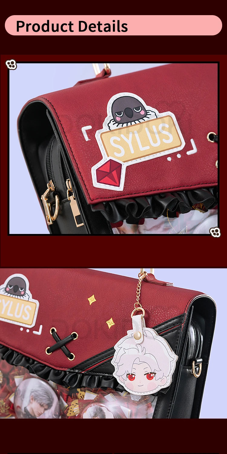 IN STOCK Sylus Cosplay Doujin Bag Game Love and Deepspace DokiDoki Sylus Itabag Red Black School Bag Cosplay Prop