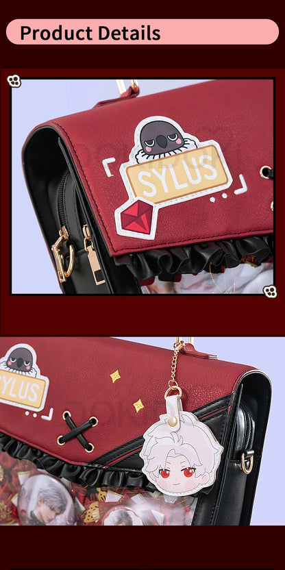 IN STOCK Sylus Cosplay Doujin Bag Game Love and Deepspace DokiDoki Sylus Itabag Red Black School Bag Cosplay Prop