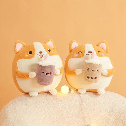 ZU New Arrival Kawaii Stuffed Animal Strawberry Cow Popcorn Cat Plushies Doll Huggable Fat Big Hug Pillow Sofa Bed Decor Cushion