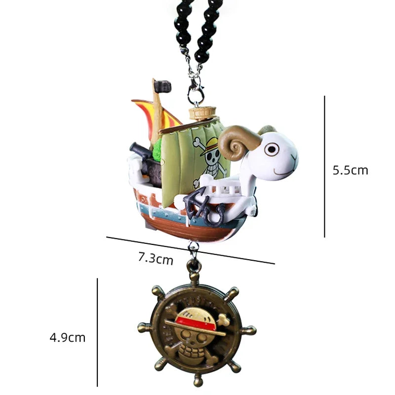 Cartoon Anime One Pieces Pirates Boat Going Merry/ Thousand Sunny Grand Pirate Ship Car Pendant Action Figure Collectible Toy