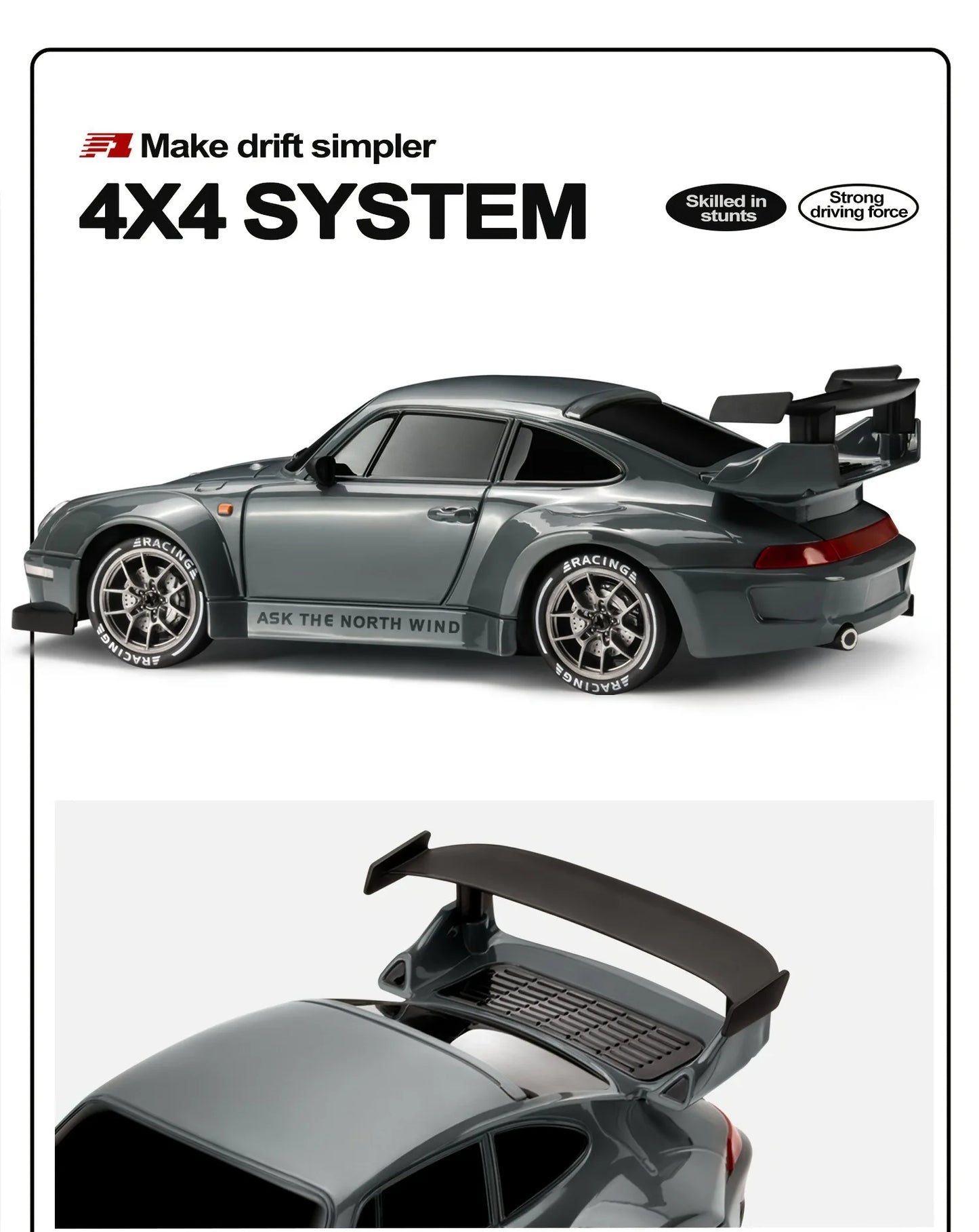 1: 24 Speed Four-wheel Drive RC Drift Remote Control Car 2.4G Remote Control Racing Car Children Electric Toy Christmas Gift