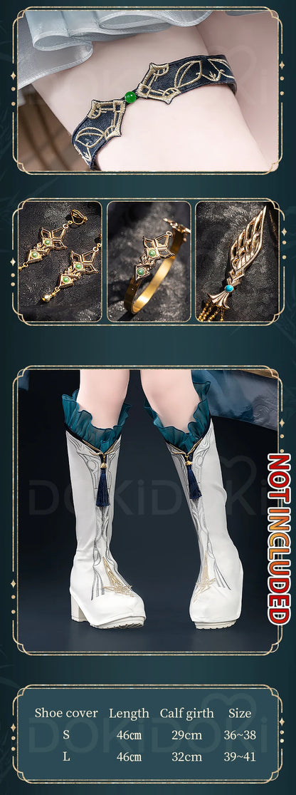 Flowing Clouds Embrace Breeze Heroine Cosplay Costume Game Love and Deepspace DokiDoki-R Women White Dress Lishen Zayne Cosplay