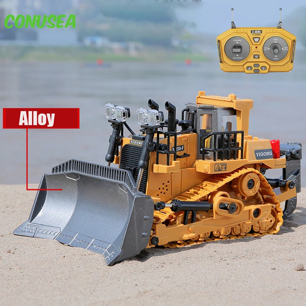 RC Excavator Bulldozer Truck Toy for Boys 2.4G Remote Control Dumper Engineering Vehicle Tractor Crawler Birthday Gift
