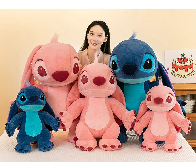 50/70/90cm Super Big Size Stitch Disney Anime Plush Stuffed Doll Angel Decoration Plushies Children Pillow Ornament Holiday Gift